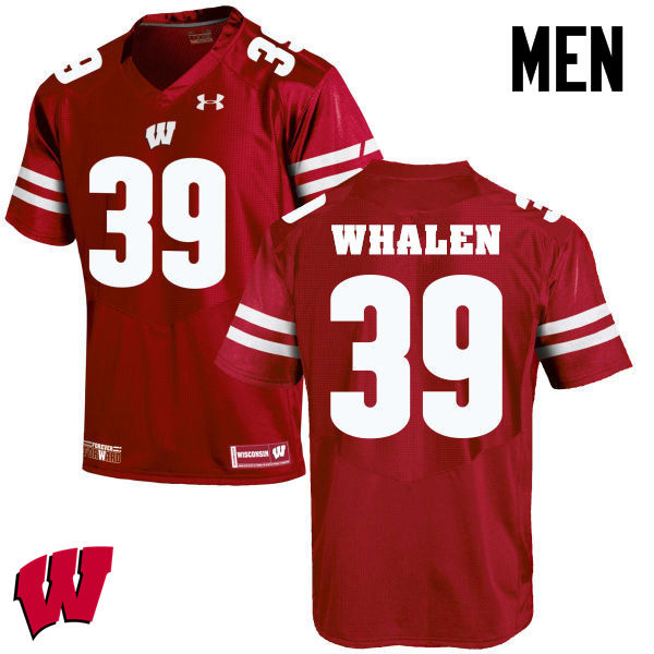 Wisconsin Badgers Men's #39 Jake Whalen NCAA Under Armour Authentic Red College Stitched Football Jersey LB40V52TX